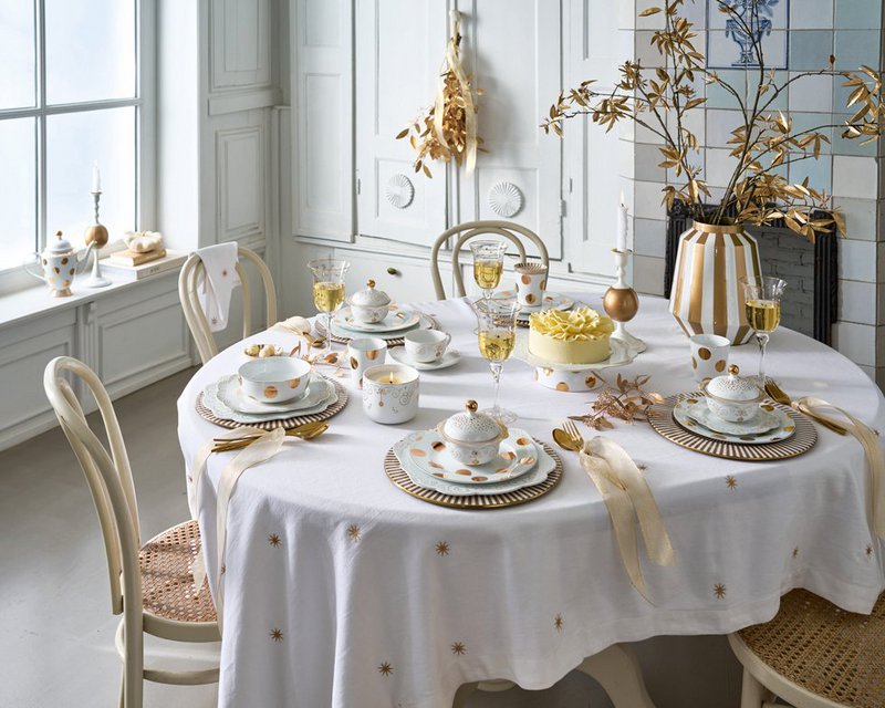 Plate Dot Delight White-Gold 23cm
