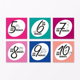 30-piece set of milestone cards "Baby's first year" square