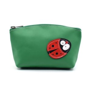 Schattig lieveheersbeestje groen lederen make-up tas