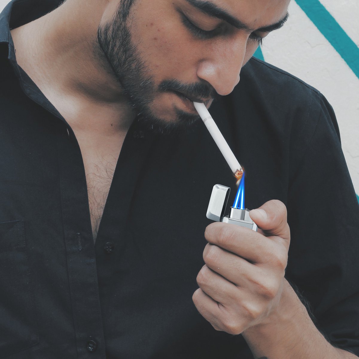 Briquet jet flame Sydney Silver Match