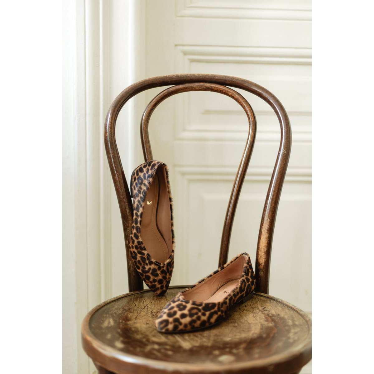 Leren klassieke ballerina's - Audrey - Luipaard 34-42