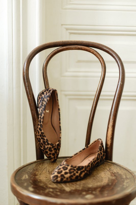 Klassiske ballerinaer i læder - Audrey - Leopard 34-42