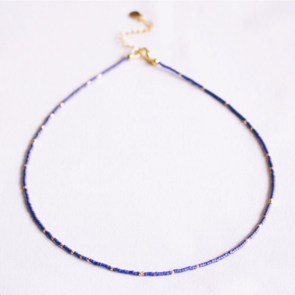 Collana Miyuki - viola/placcato oro