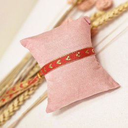 Ribbon bracelet hearts red