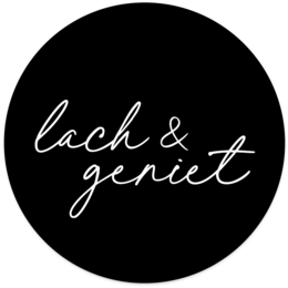 Muurcirkel lach & geniet zwart