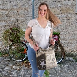Sac bandoulière femme Sunsa. Sac à main en toile (toile) & cuir. Sac à bandoulière style vintage. Grand sac à bandoulière pour femme.