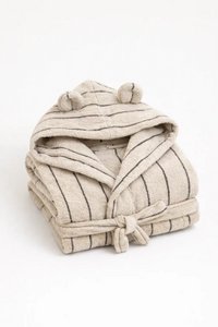 Neunest 100% Cotton Kids Bathrobe - Off White