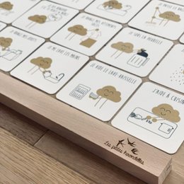 Educational cloud - Wooden barrette & Paper cards