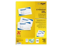 Visitenkartensiegel 85x55mm hoch weiß 225gr Box 40 Vel 10 krt pro Vel FSC
