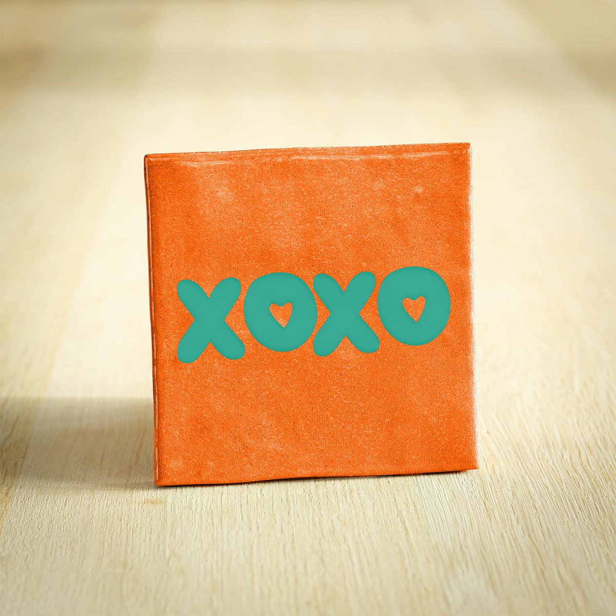 Tegeltje - XOXO | Oranje & Zeegroen | 10x10cm
