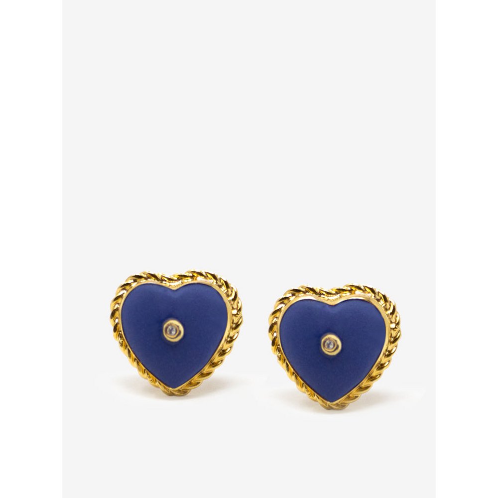 Lovelight vergoldete blaue Herz-Ohrstecker
