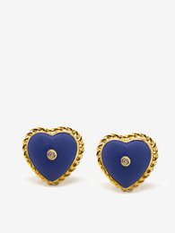 Lovelight vergoldete blaue Herz-Ohrstecker