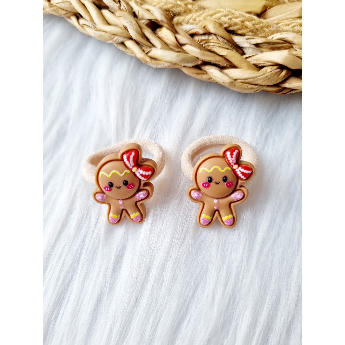 Mini hair elastics Gingerbread girl 2 pieces