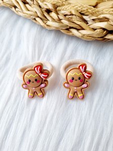 Mini haar elastiekjes Gingerbread girl 2 stuks