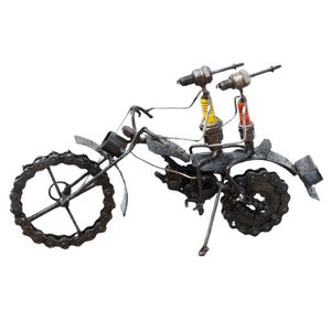Motorcyclists: interior made from recycled spark plugs and motorcycle parts