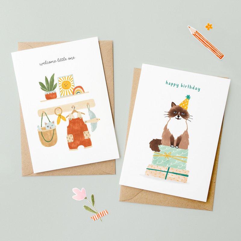Baby kort | Welcome little one | Sol