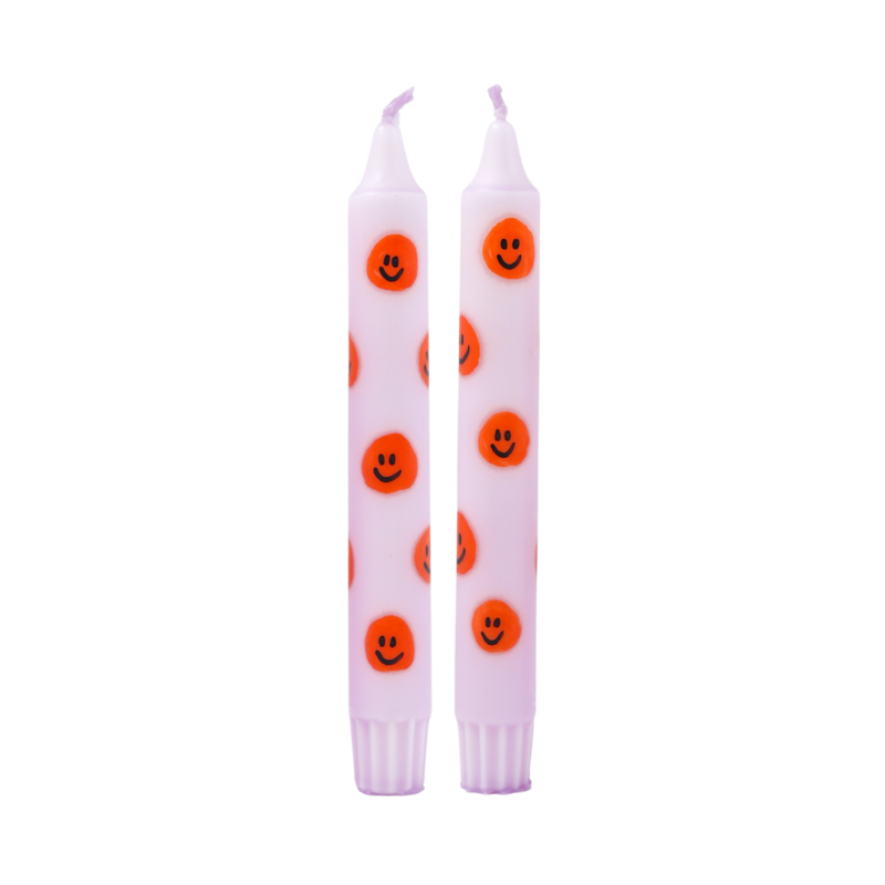 Diner Kaars Smiley Orange - Set of 5