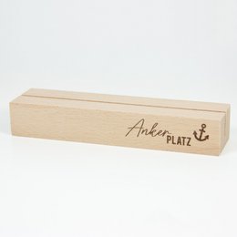 Map stand anchorage made of sustainable beech wood – map holder with anchor engraving – maritime home accessory