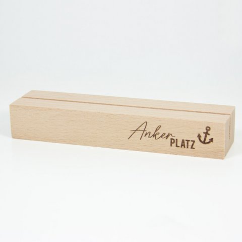 Map stand anchorage made of sustainable beech wood – map holder with anchor engraving – maritime home accessory