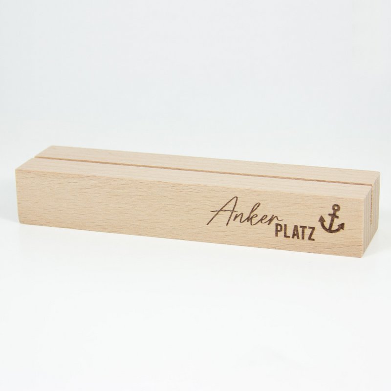 Map stand anchorage made of sustainable beech wood – map holder with anchor engraving – maritime home accessory