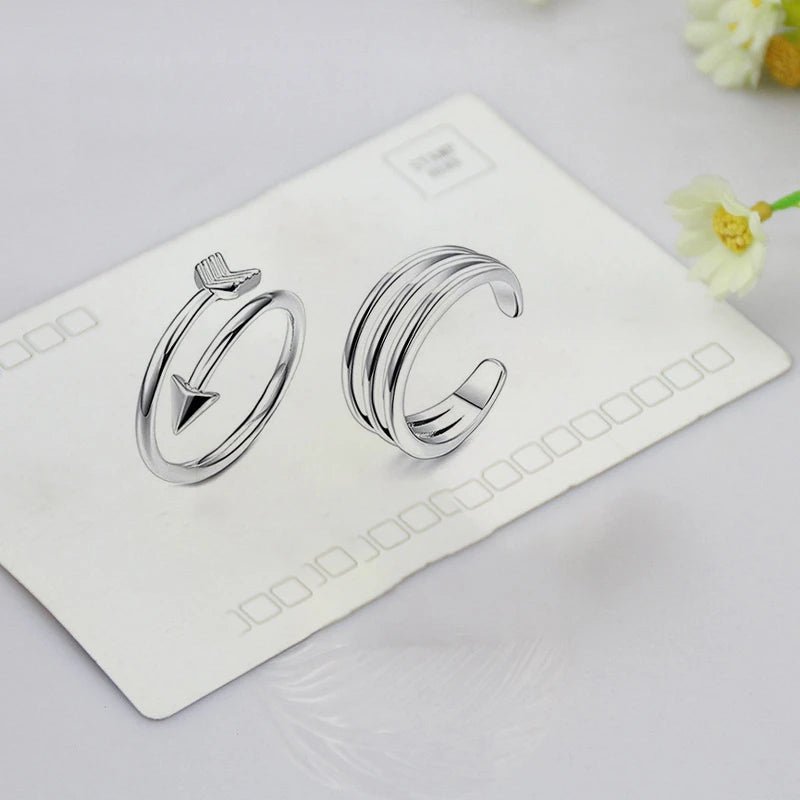 4 stk Simple legering krystal fodring Justerbar åbning tåring til kvinder pige sommer strandferie smykker fingerring