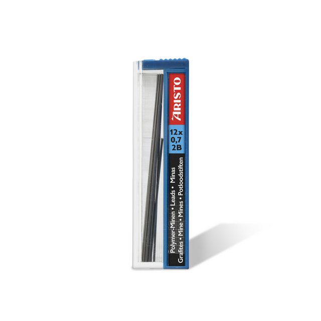 Bleistiftminen Aristo 2B 0,7 mm Tube, 12 Stk.