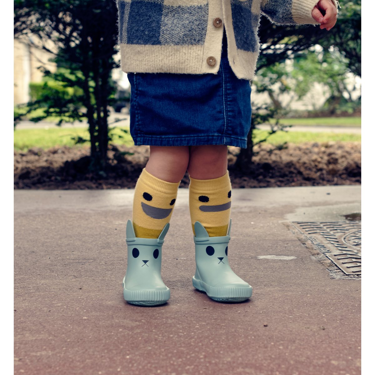 KERRAN Bottes de Pluie Enfants Platine