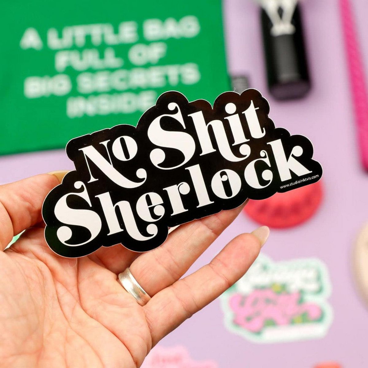 Klistermærke Nej lort Sherlock