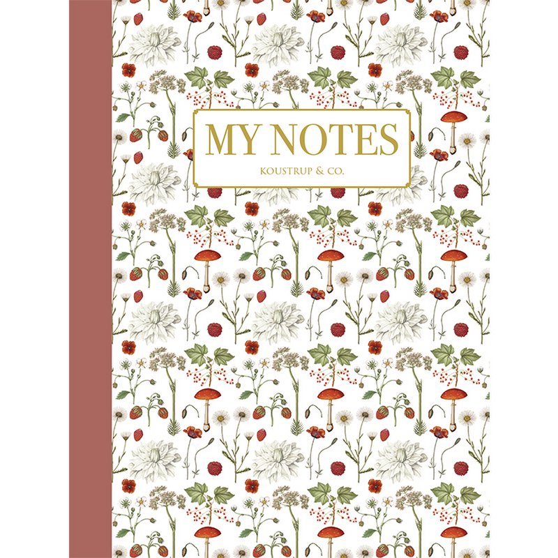 Note Booklet - Red floral pattern
