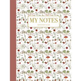 Note Booklet - Red floral pattern