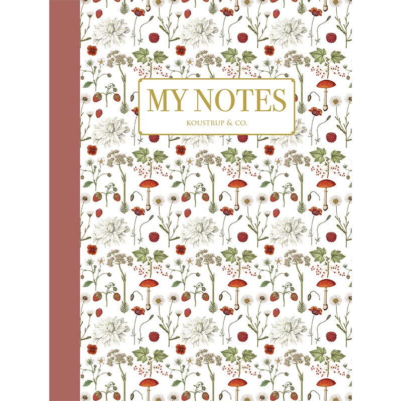 Note Booklet - Red floral pattern