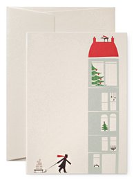 Man Pulling Sled Greeting Card