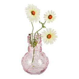 Vase Blumen Dekor aus Glas, Rosa (B/H/T) 13x20x13cm