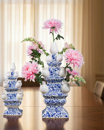 Tulip vase XL - 3 -piece - Ornate flower - Ceramics - 51 cm
