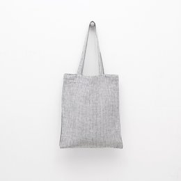 Tynd sort strip linned taske