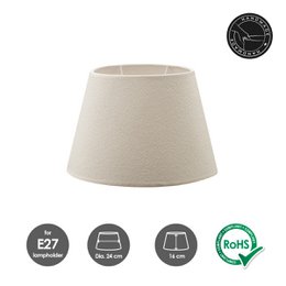 Home Sweet Home Fabric Lampshade Beige - 24 x 16 x 16 cm
