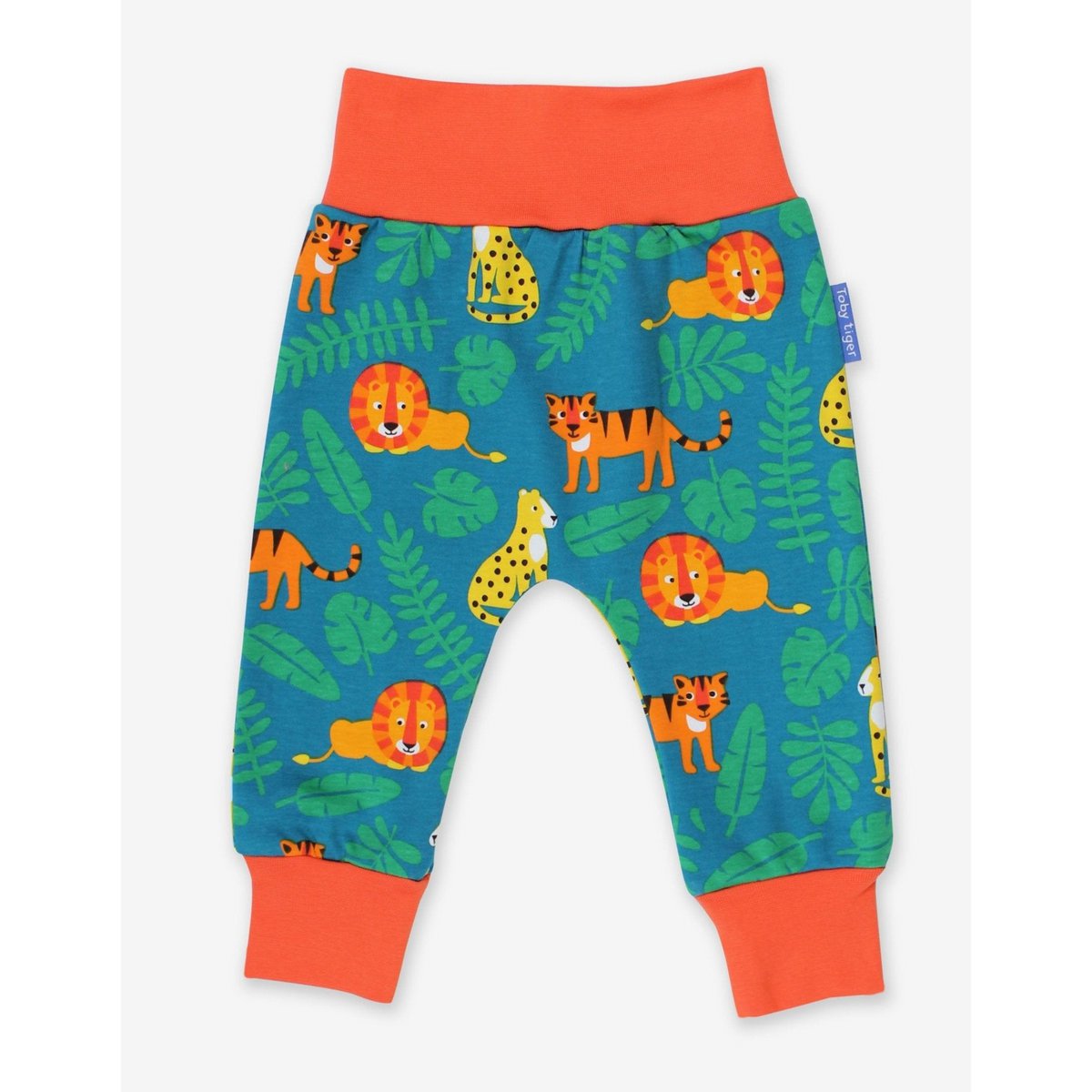 Bio-cotton baby pump pose with big cat print