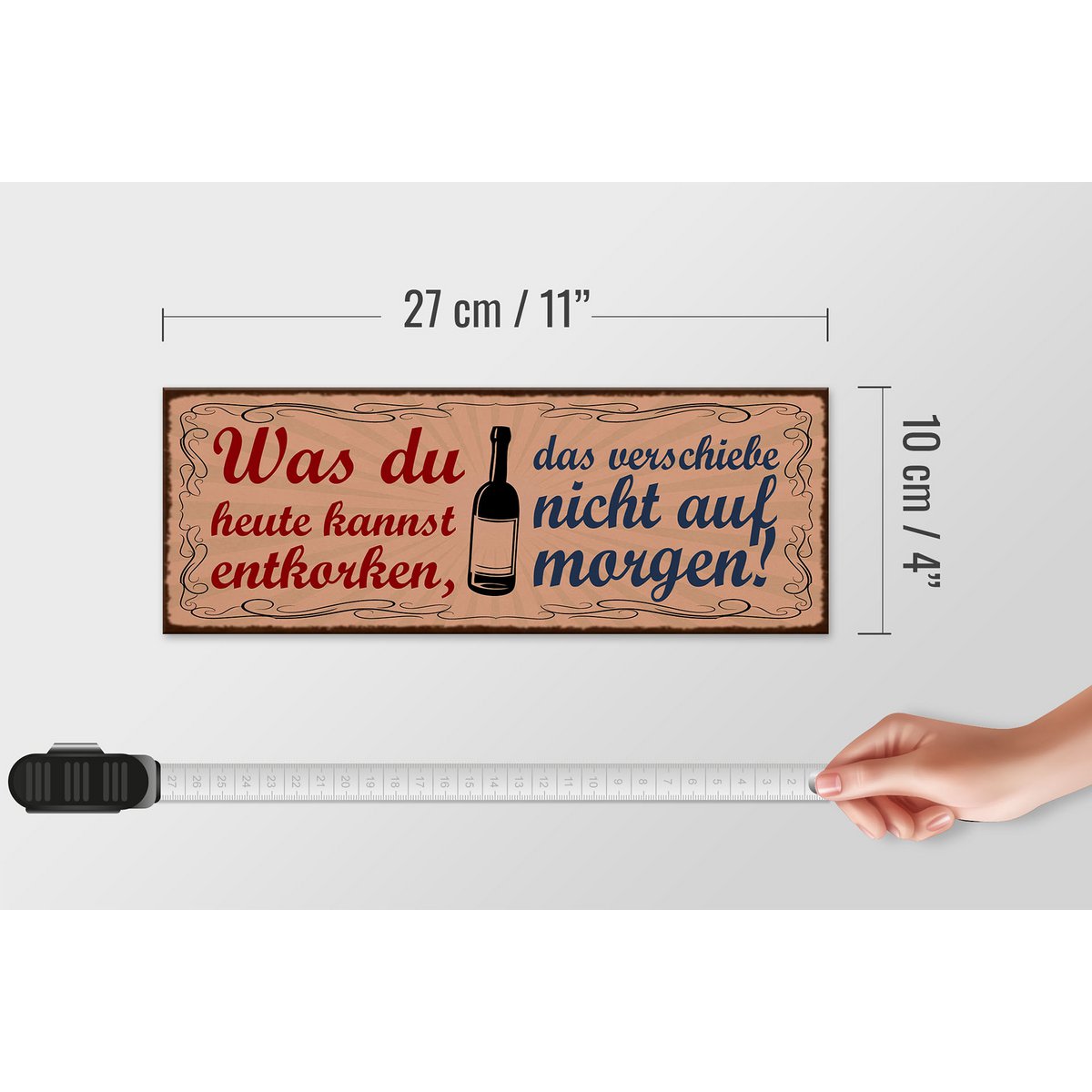 Cartello in legno 27x10 cm con scritta cosa puoi stappare il vino