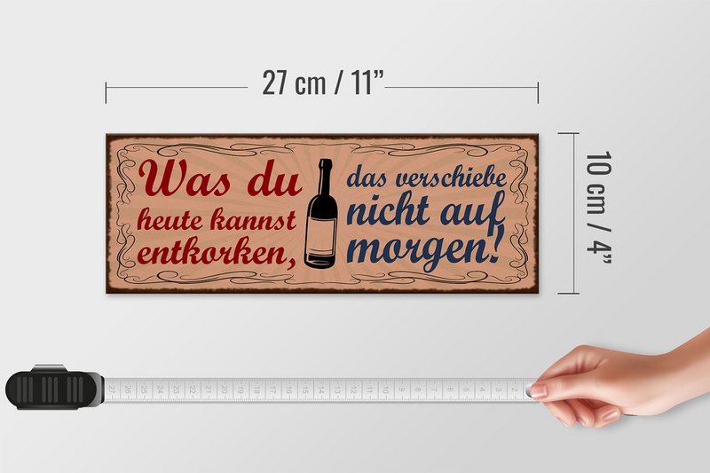 Cartello in legno 27x10 cm con scritta cosa puoi stappare il vino