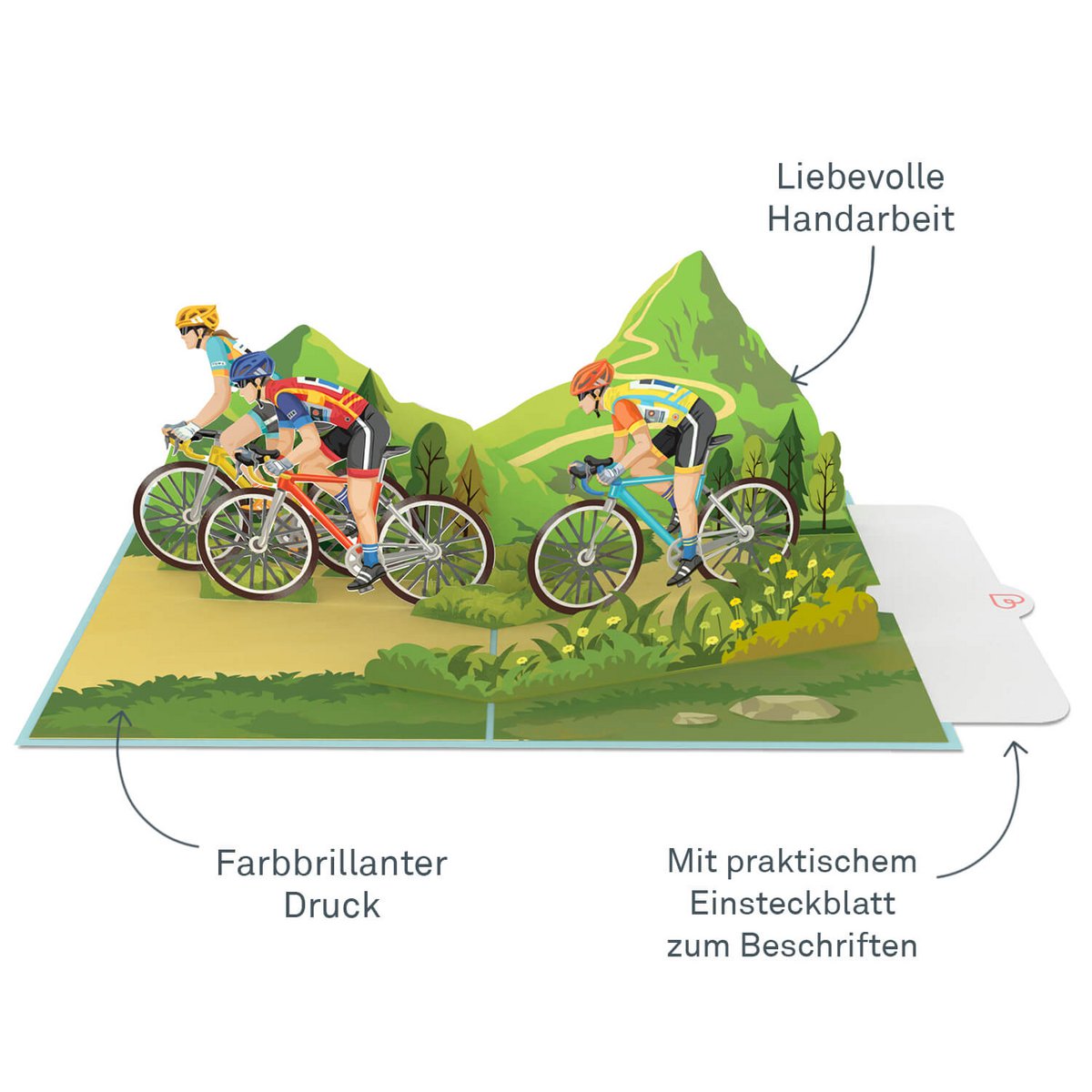 Racing cyclist pop-up card