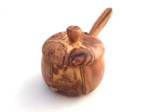Olijfhouten pot met lepel