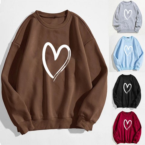 Trendy hartvormige trui met print voor dames