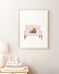Bunny nursery art print, mother and baby, bunny poster, cute bunny poster, pink girls room poster, easter poster, cute bunny print, girls nursery art print, girls room