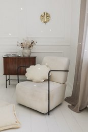 Oreiller coquillage Fluffy Boucle "nounours blanc"