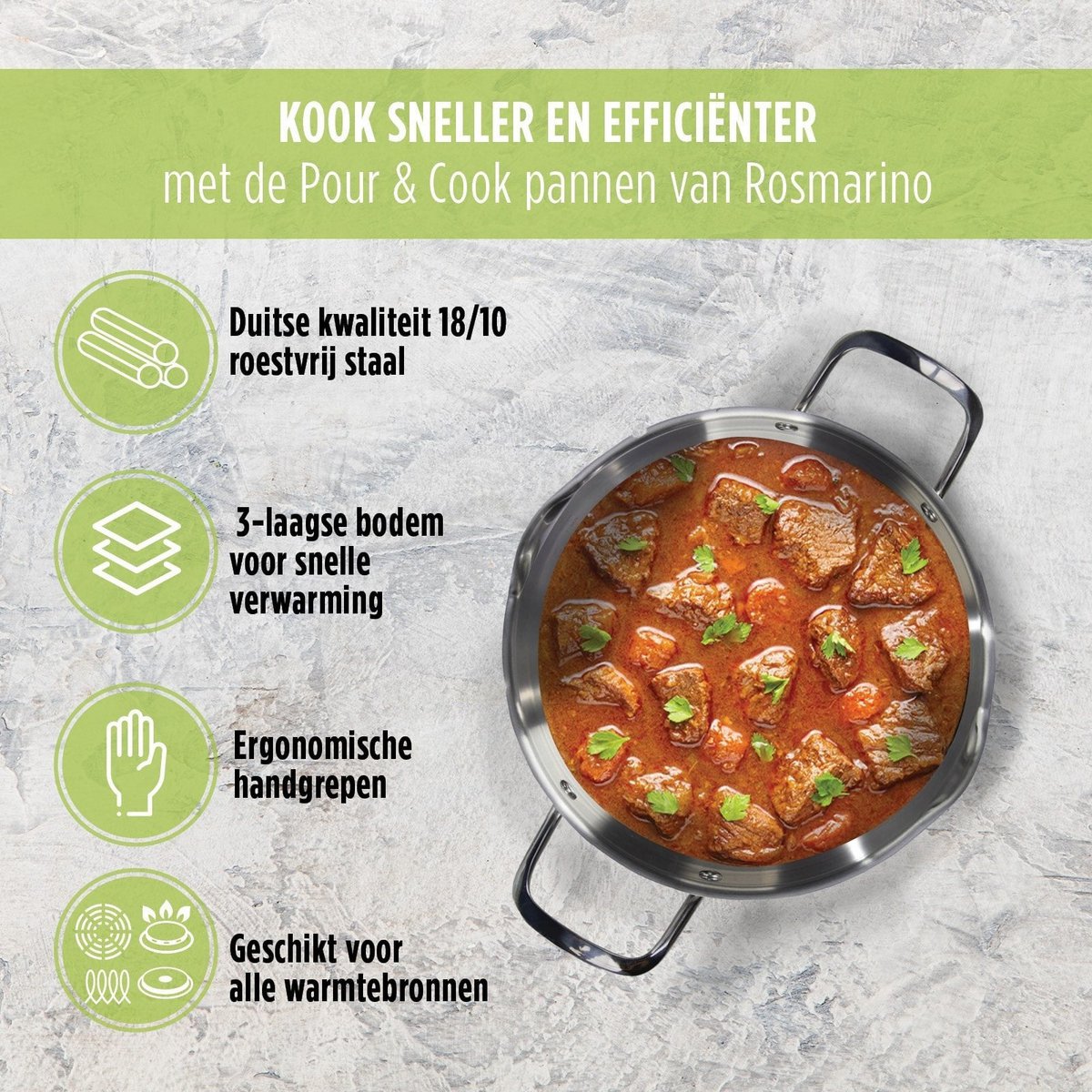 Pour & Cook Casserole with glass lid - 24x12 cm