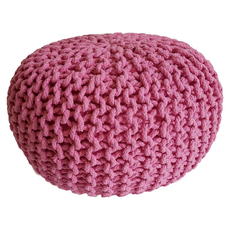 Knitted stool pouf Ø 45 H 30 cm cm seat pouf knitted floor cushion