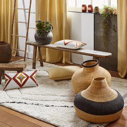 ZAYI ivory and terracotta cushion cover