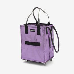 Medium-sized ultraviolet shopping bag with built-in cover, made of durable material.