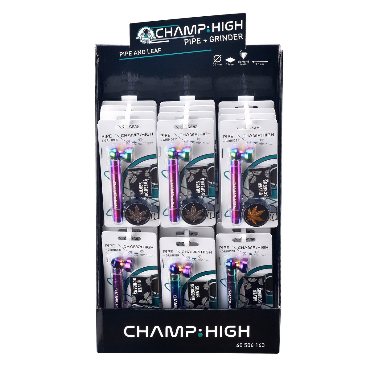 Kit Pijp + Grinder 'Rainbow' (mini) x24