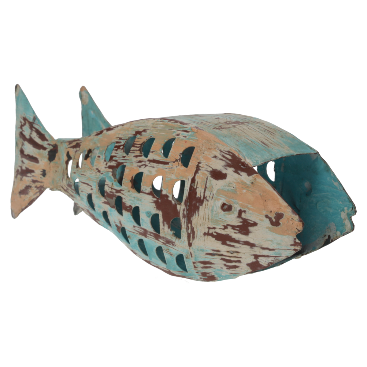 Decorative marine style iron candle holder fish